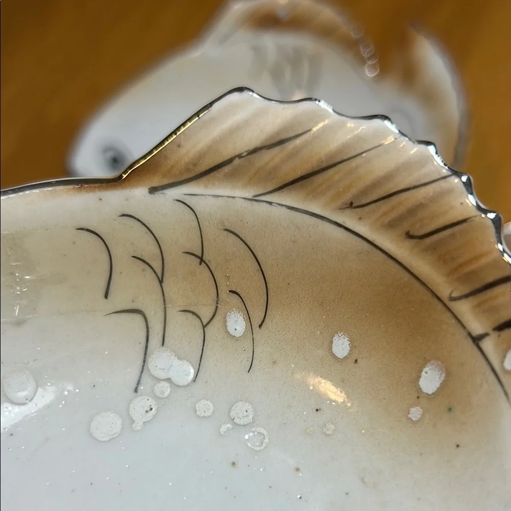 Vintage hand painted Asian style Ceramic Fish Shaped Bowls set of 4